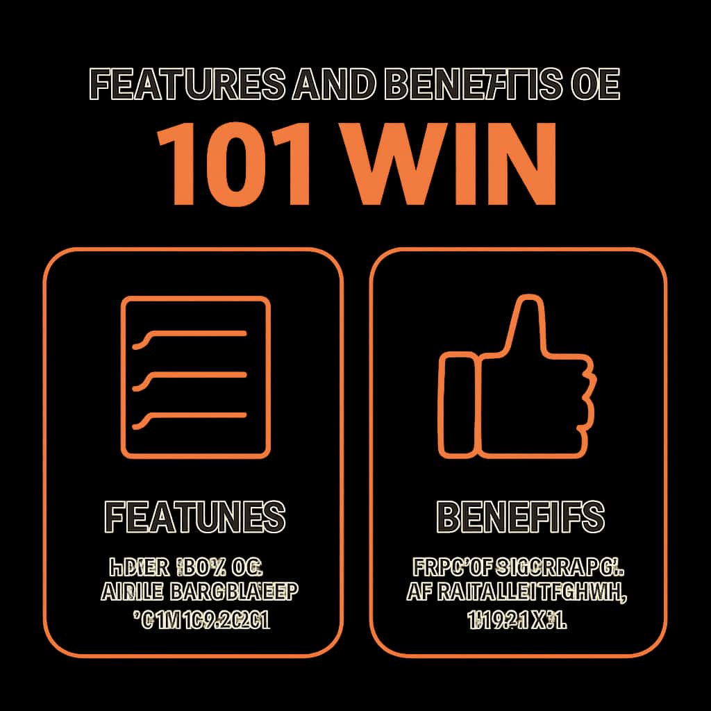 An educational diagram illustrating the features of 101 Win.