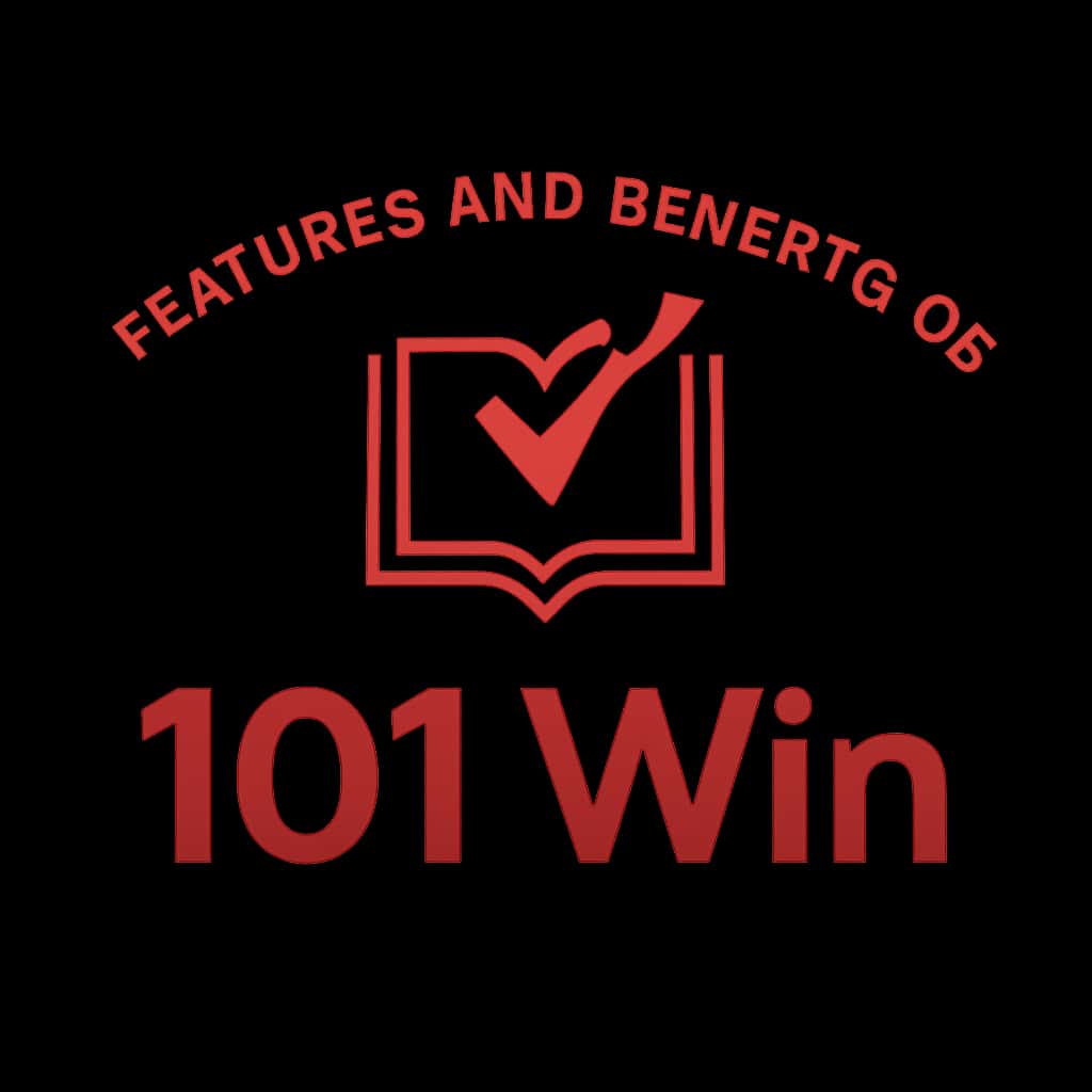 A professional badge highlighting the features of the 101 Win platform.