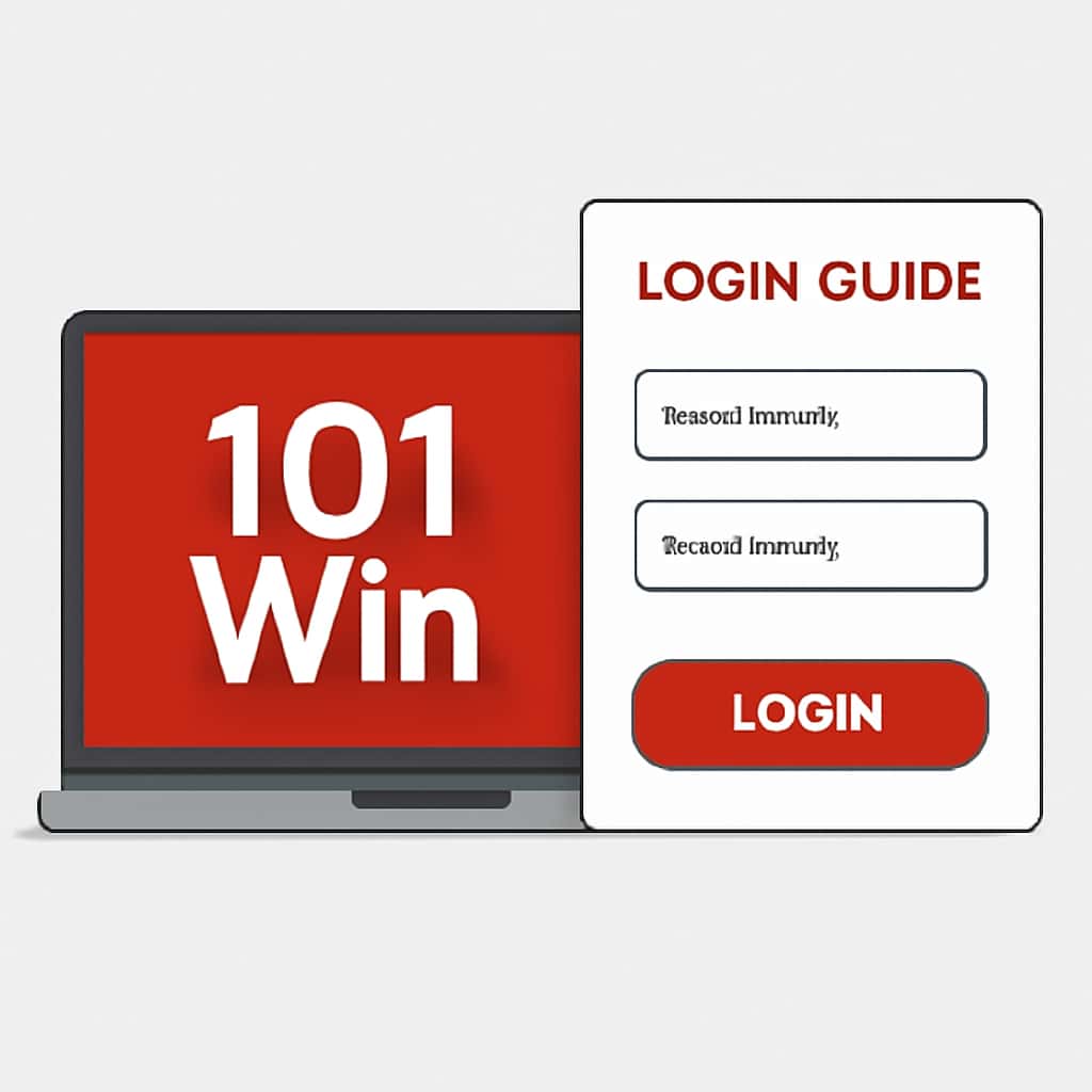Illustration detailing the steps involved in logging into 101 Win.
