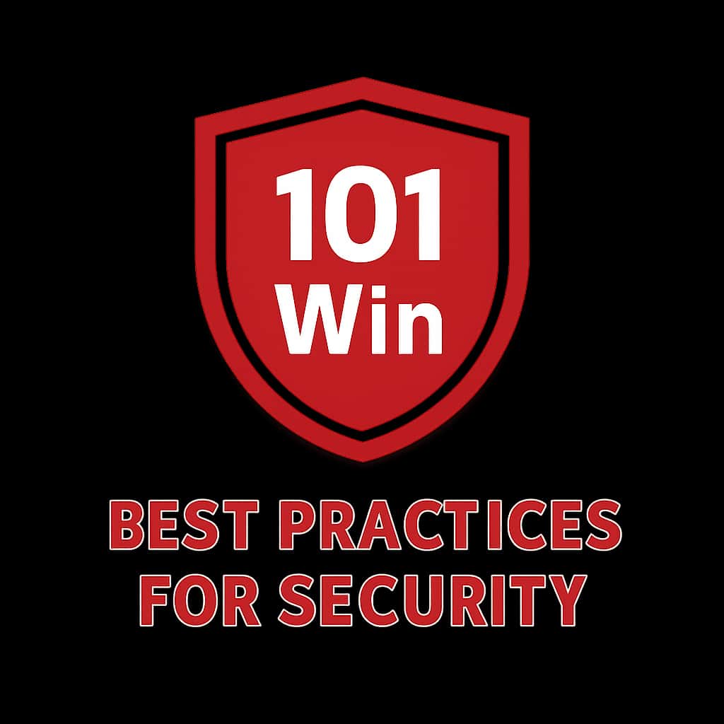 A professional badge representing 101 Win security best practices.