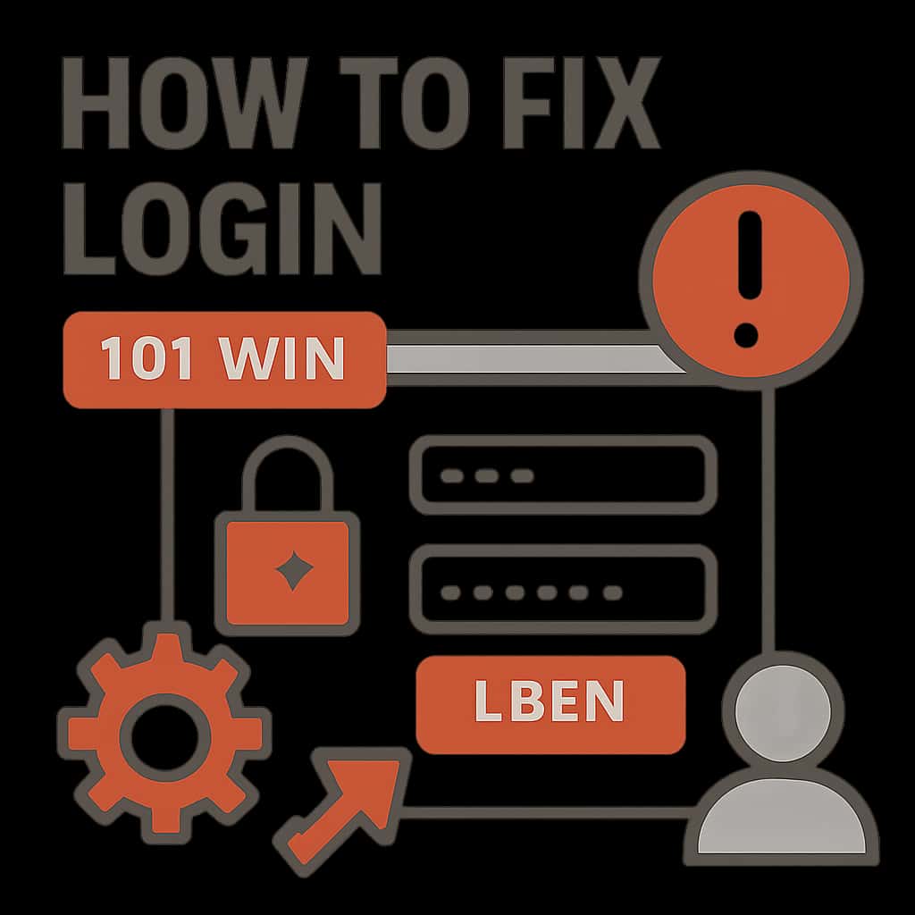An illustrative diagram detailing login steps for 101 Win.